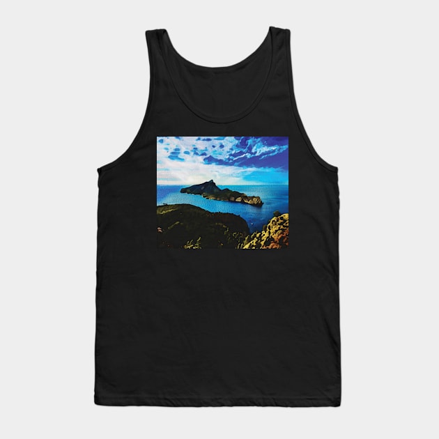 Island-Sa-Dragonera-Mallorca, Majorca watercolour effect Tank Top by gezwaters